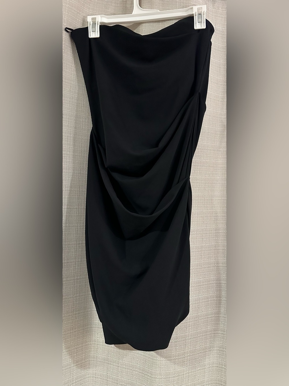 A.L.C. Black Draped Strapless Mini Dress gold back zipper 6